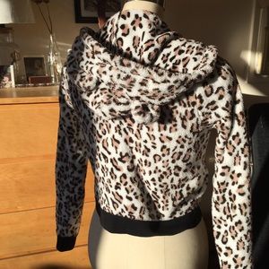 Juicy couture microfiber leopard hoodie with ears